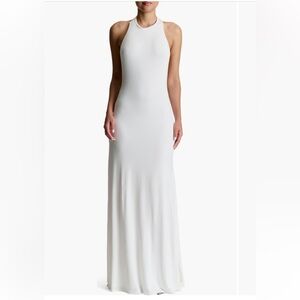 Naked Wardrobe White Halter Jersey Maxi Dress - XL - NWT